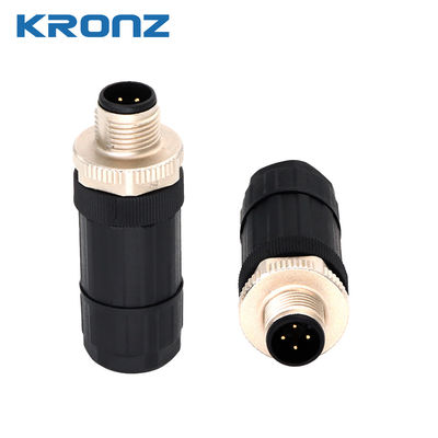 4 Pins M12 Connector A-code With Insulation Resistance ≥100MΩ Brass Contact Nut Material