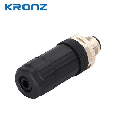 M12 Male Connector 5 Pin with Straight Cable Outlet 60V Industrial Circular Connector