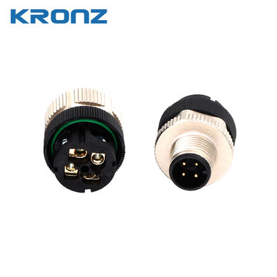 M12 Male Connector 5 Pin with Straight Cable Outlet 60V Industrial Circular Connector