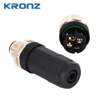 M12 Male Connector 5 Pin with Straight Cable Outlet 60V Industrial Circular Connector