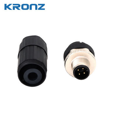 M12 Connector 4 Pins Coding A Voltage 250V Screw Contact Brass Circular Connectors