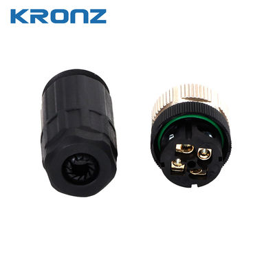 M12 Connector 4 Pins Coding A Voltage 250V Screw Contact Brass Circular Connectors