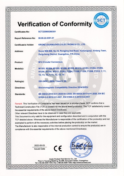 Chiny Kronz (guangzhou) Electronics Co., Ltd. Certyfikaty